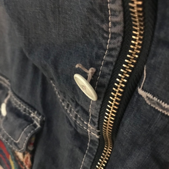 Go Slow Caravan jean Jacket Womens medium Zips - Picture 3 of 6